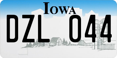 IA license plate DZL044