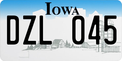 IA license plate DZL045