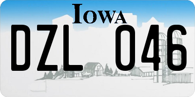 IA license plate DZL046