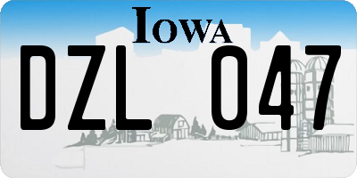 IA license plate DZL047