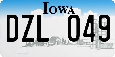 IA license plate DZL049