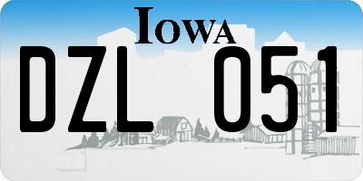 IA license plate DZL051