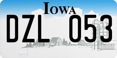 IA license plate DZL053