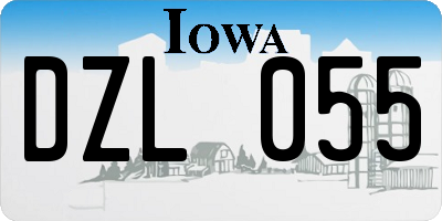 IA license plate DZL055