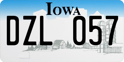 IA license plate DZL057
