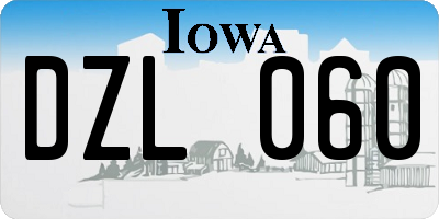 IA license plate DZL060