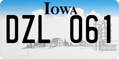 IA license plate DZL061