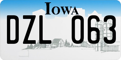 IA license plate DZL063