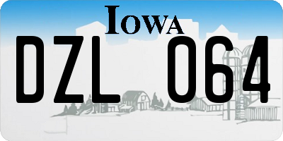 IA license plate DZL064