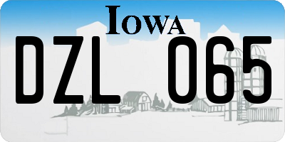 IA license plate DZL065