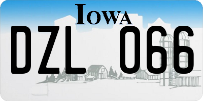 IA license plate DZL066