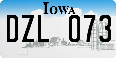 IA license plate DZL073