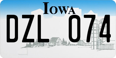 IA license plate DZL074