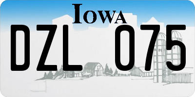 IA license plate DZL075