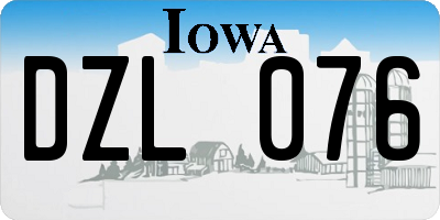 IA license plate DZL076