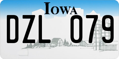 IA license plate DZL079