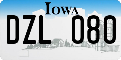 IA license plate DZL080