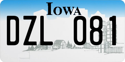 IA license plate DZL081