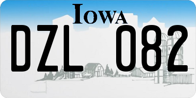 IA license plate DZL082