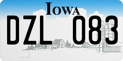 IA license plate DZL083