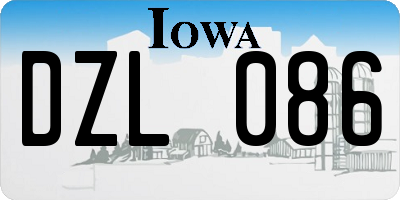 IA license plate DZL086