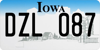 IA license plate DZL087