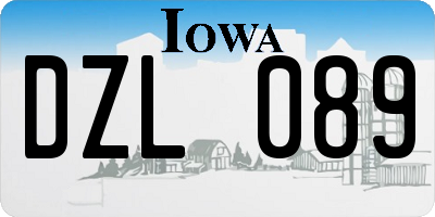 IA license plate DZL089