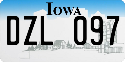 IA license plate DZL097