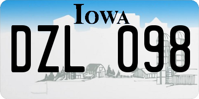 IA license plate DZL098