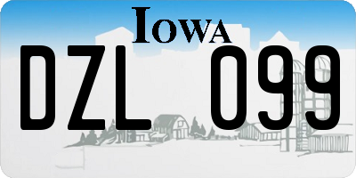 IA license plate DZL099