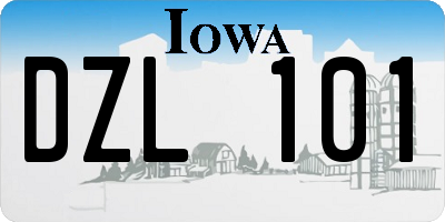 IA license plate DZL101