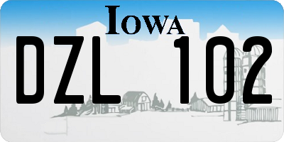 IA license plate DZL102