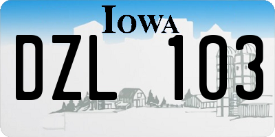 IA license plate DZL103