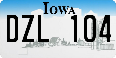 IA license plate DZL104