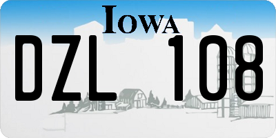 IA license plate DZL108