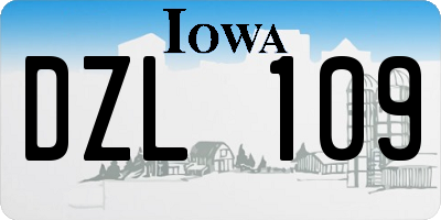 IA license plate DZL109