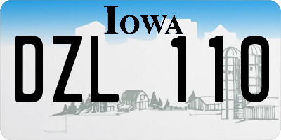 IA license plate DZL110