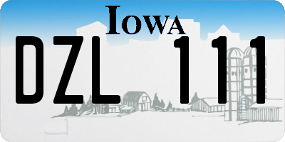 IA license plate DZL111