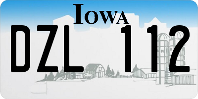 IA license plate DZL112