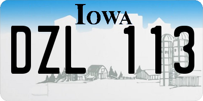 IA license plate DZL113