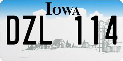 IA license plate DZL114