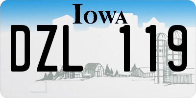 IA license plate DZL119