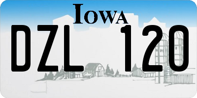 IA license plate DZL120