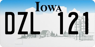 IA license plate DZL121