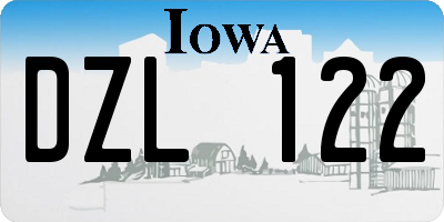 IA license plate DZL122