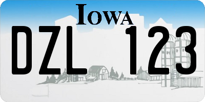 IA license plate DZL123