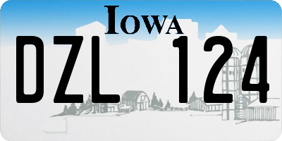 IA license plate DZL124