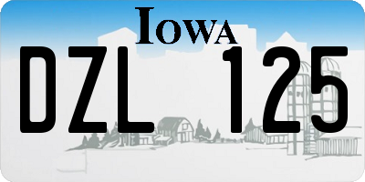 IA license plate DZL125