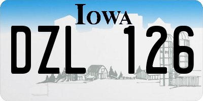 IA license plate DZL126