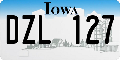 IA license plate DZL127